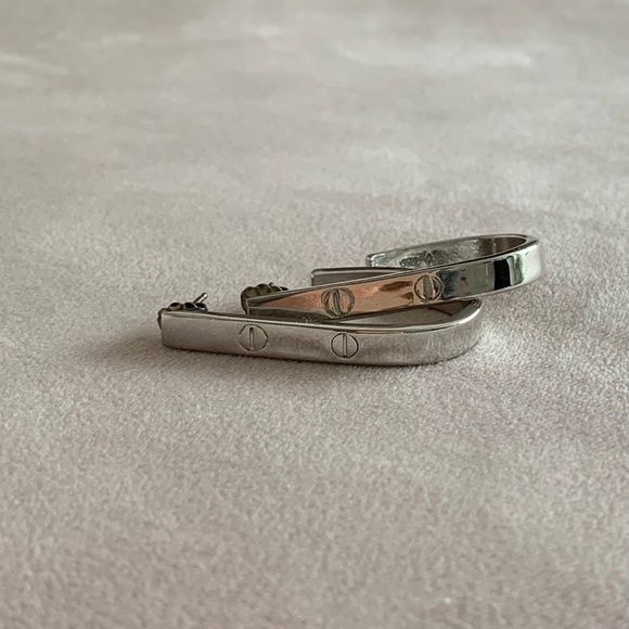 Sterling Silver J Shape Earrings - Picture 1 of 7